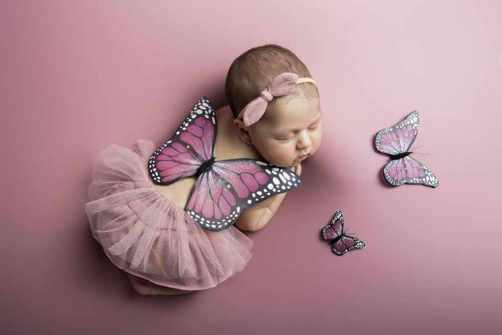 sesión fotos bebé mariposa barcelona